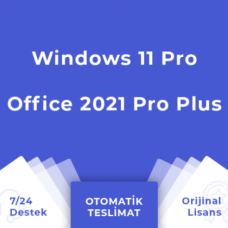 Windows 11 Pro ve Office 2021 Pro Plus 32-64 Bit Türkçe-İngilizce Global Destekli